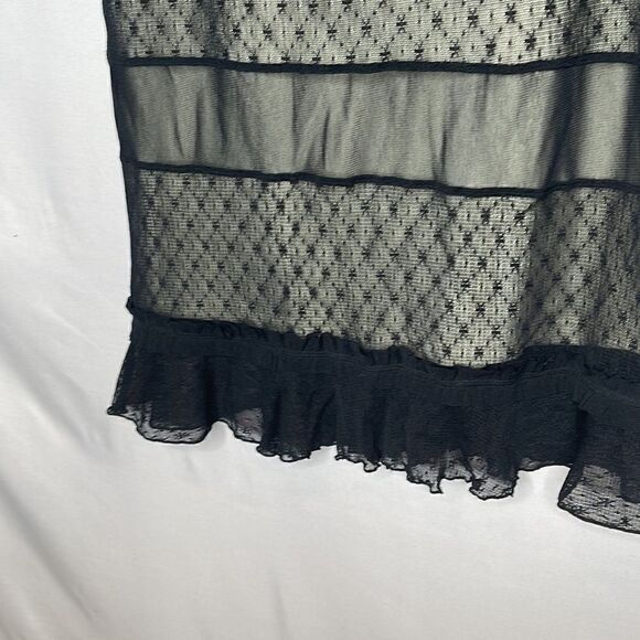 Express Black Sheer Lace Ruffle Peplum Pencil Skirt. Size Medium. - Picture 7 of 12